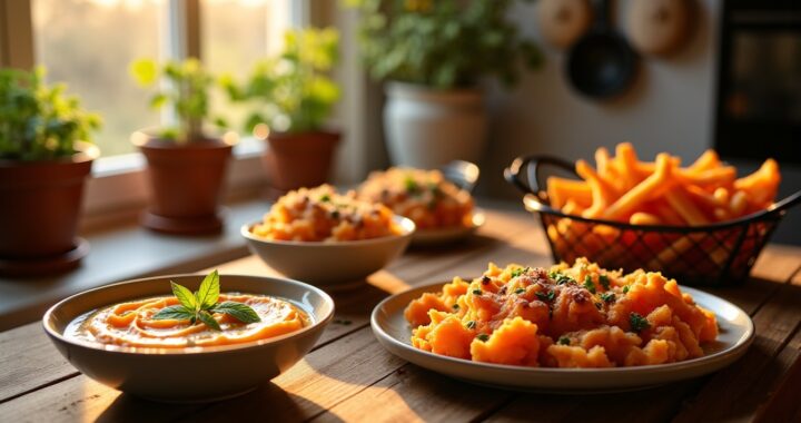 Découvrez des recettes savoureuses à base de patate douce : purée onctueuse, gratin croustillant, frites dorées et bien d&rsquo;autres délices à essayer !