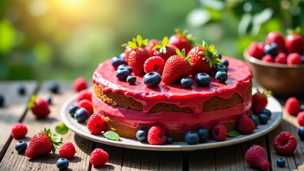 Dégustez un gâteau aux fruits rouges exquis, votre complice gourmand à emporter partout