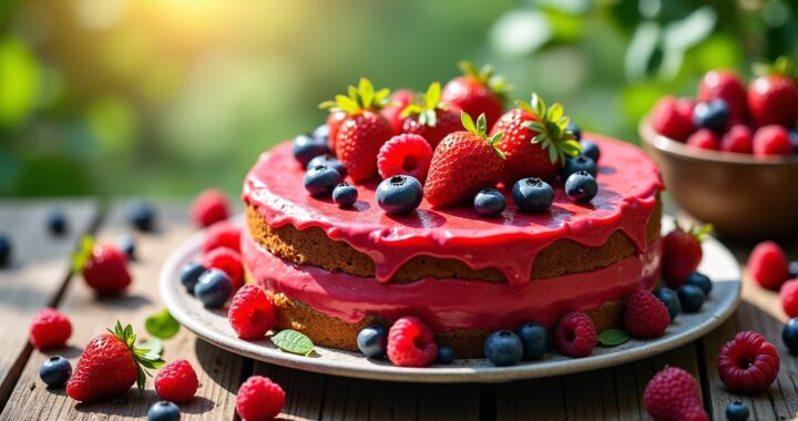 Dégustez un gâteau aux fruits rouges exquis, votre complice gourmand à emporter partout