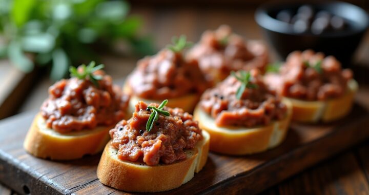 Crostini toscans rustiques au foie de volaille relevé d&rsquo;une pointe de poivre