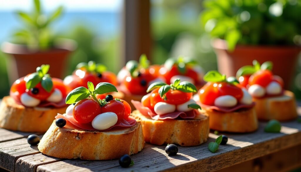 Crostini à l'italienne : délices grillés aux parfums ensoleillés de la Méditerranée