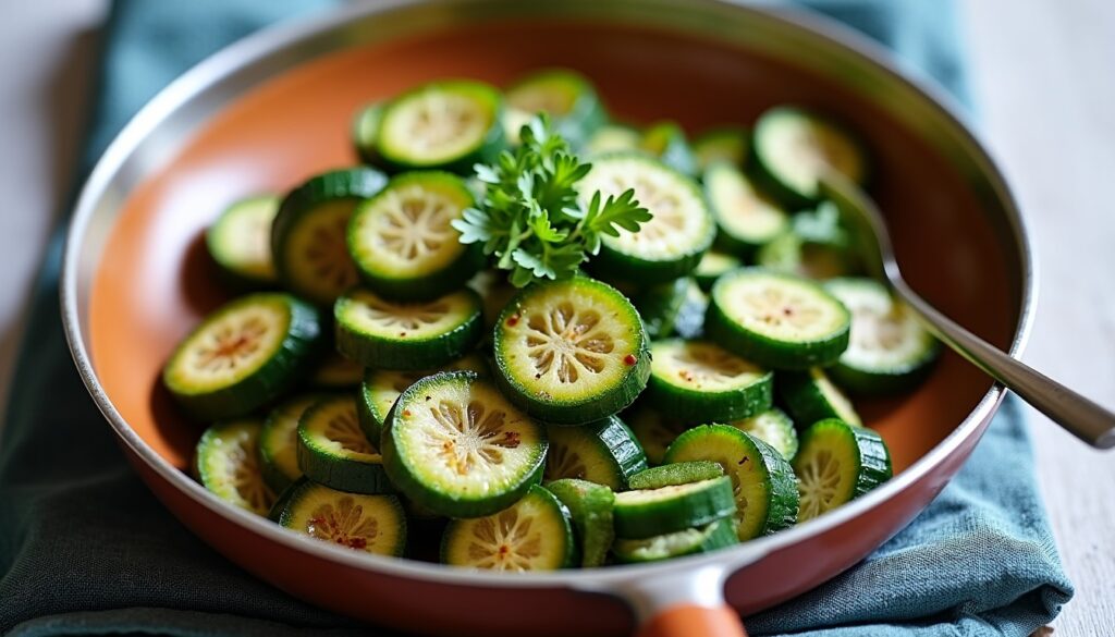 Courgettes sautées à l’ail et au persil : une recette rapide alliant fraîcheur et simplicité