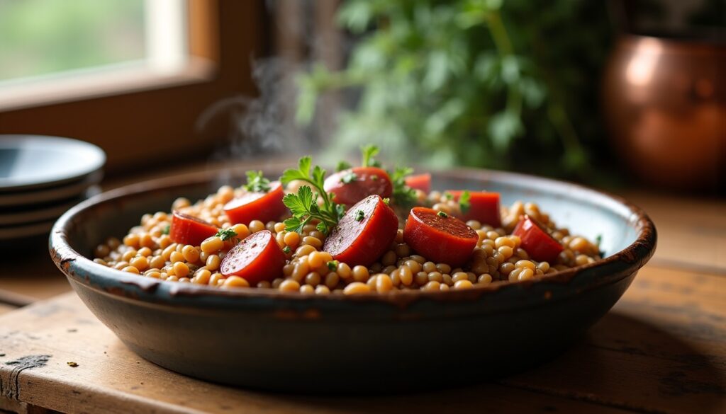 Le Trésor de Grand-Mère : Saucisses aux Lentilles – Une Recette Authentique pour Réchauffer les Cœurs