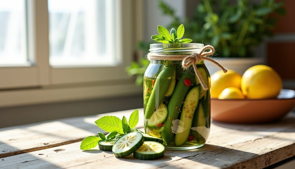 Courgettes marinées à l'italienne : une conserve parfumée façon Ligurie